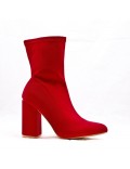 Mixed-material ankle boot