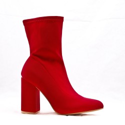 Mixed-material ankle boot