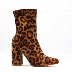 Mixed-material ankle boot