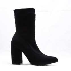 Mixed-material ankle boot