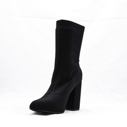 Mixed-material ankle boot