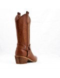 Mixed-material ankle boot