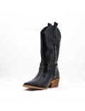 Mixed-material ankle boot