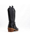 Mixed-material ankle boot