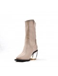 Mixed-material ankle boot