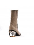 Mixed-material ankle boot