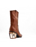 Mixed-material ankle boot