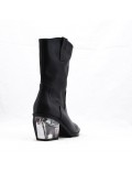 Mixed-material ankle boot