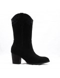 Mixed-material ankle boot