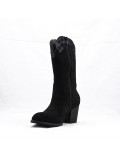 Mixed-material ankle boot