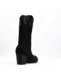 Mixed-material ankle boot