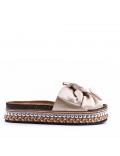 Slipper in mixed materials for women