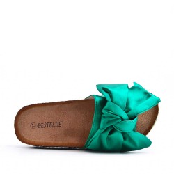 Slipper in mixed materials for women