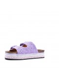 Slipper in mixed materials for women