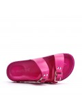 Slipper in mixed materials for women