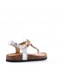 Flat sandals in faux leather for women