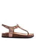 Flat sandals in faux leather for women