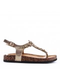 Flat sandals in faux leather for women