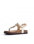 Flat sandals in faux leather for women