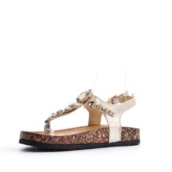 Sandale plat en simili cuir pour femme