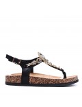 Flat sandals in faux leather for women