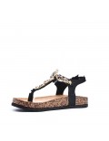 Flat sandals in faux leather for women