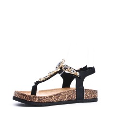 Flat sandals in faux leather for women