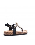 Flat sandals in faux leather for women