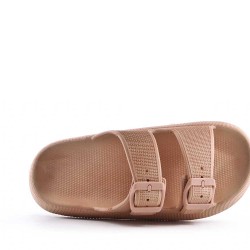 Slipper in mixed materials for women