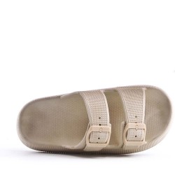 Slipper in mixed materials for women