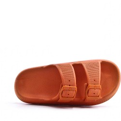 Slipper in mixed materials for women