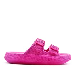 Slipper in mixed materials for women