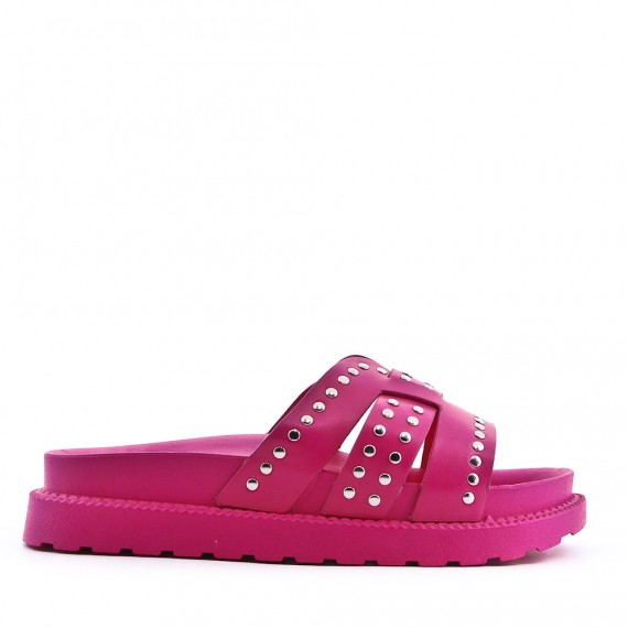 Slipper in mixed materials for women