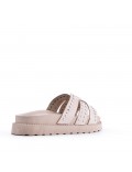 Slipper in mixed materials for women