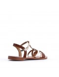 Flat sandals in faux leather for women