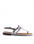 Flat sandals in faux leather for women