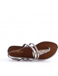 Flat sandals in faux leather for women