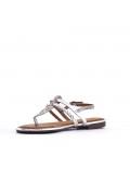 Flat sandals in faux leather for women