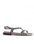 Flat sandals in faux leather for women