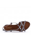 Flat sandals in faux leather for women