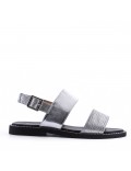 Flat sandals in faux leather for women