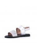 Flat sandals in faux leather for women