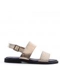 Flat sandals in faux leather for women