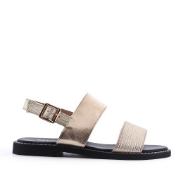 Flat sandals in faux leather for women