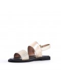 Flat sandals in faux leather for women