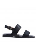 Flat sandals in faux leather for women