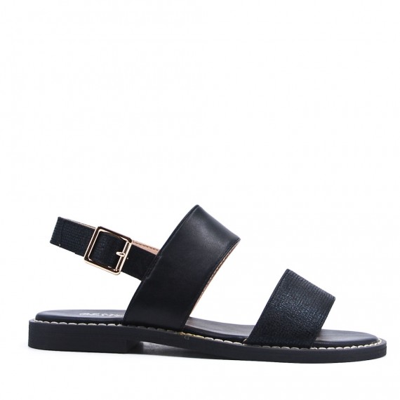 Flat sandals in faux leather for women