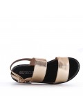 Flat sandals in faux leather for women