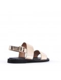 Flat sandals in faux leather for women