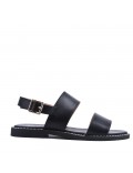 Flat sandals in faux leather for women